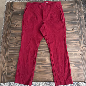Old Navy Pixie Pants Womens 16 Red High Rise Skinny Stretch Work Office